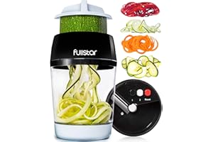 Fullstar Mandoline Slicer Spiralizer Vegetable Slicer - Vegetable Chopper Onion Chopper Food Chopper Vegetable Spiralizer Mandoline Slicer Cutter Chopper and Grater Slicer Zucchini Spaghetti Maker