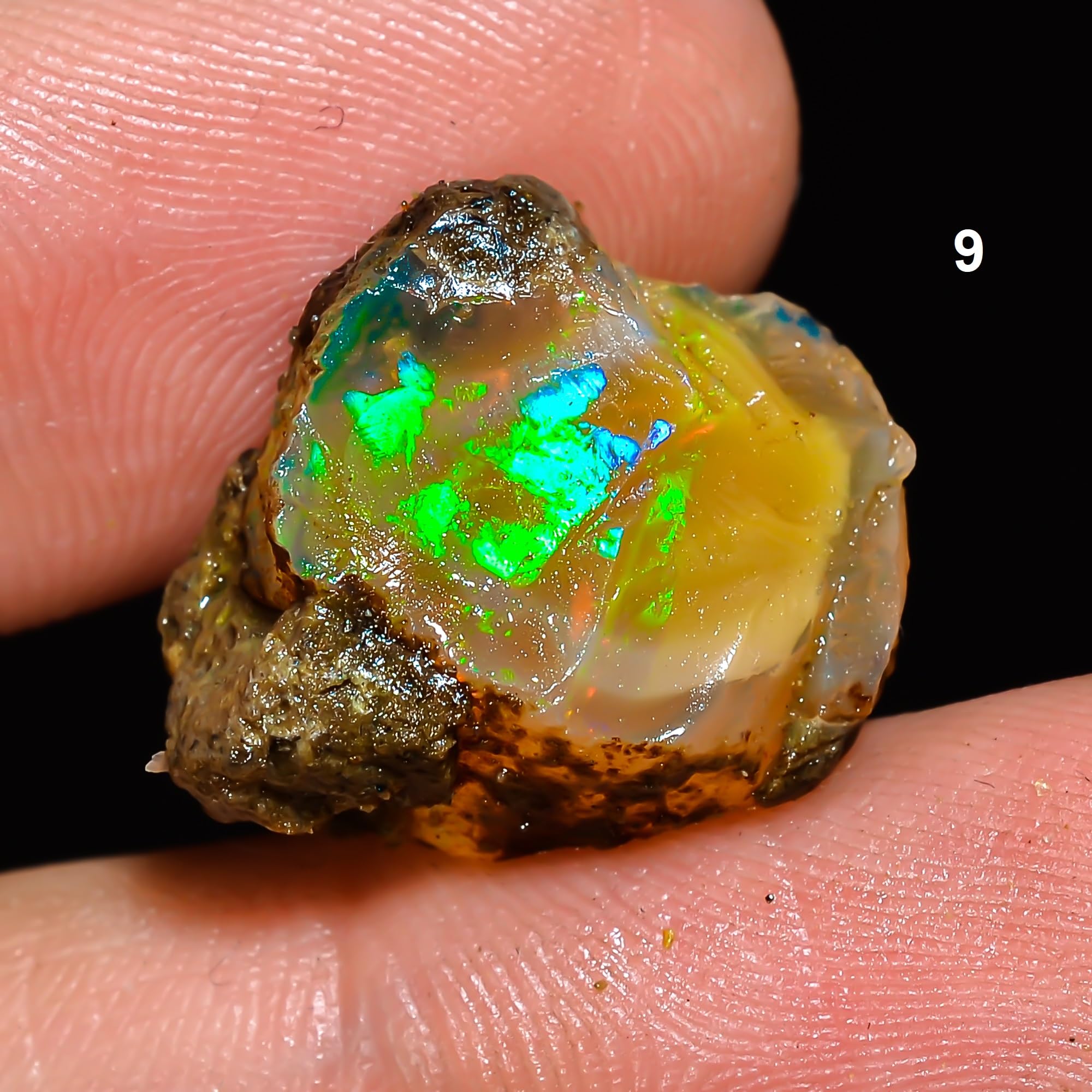 Natural Ethiopian Opal Rough Gems - 6.2 Carat- Quality Stone Jumbo Fire Ethiopian Raw Crystal Rock Gemstone for Jewelry Making, Wire Wrapping,
