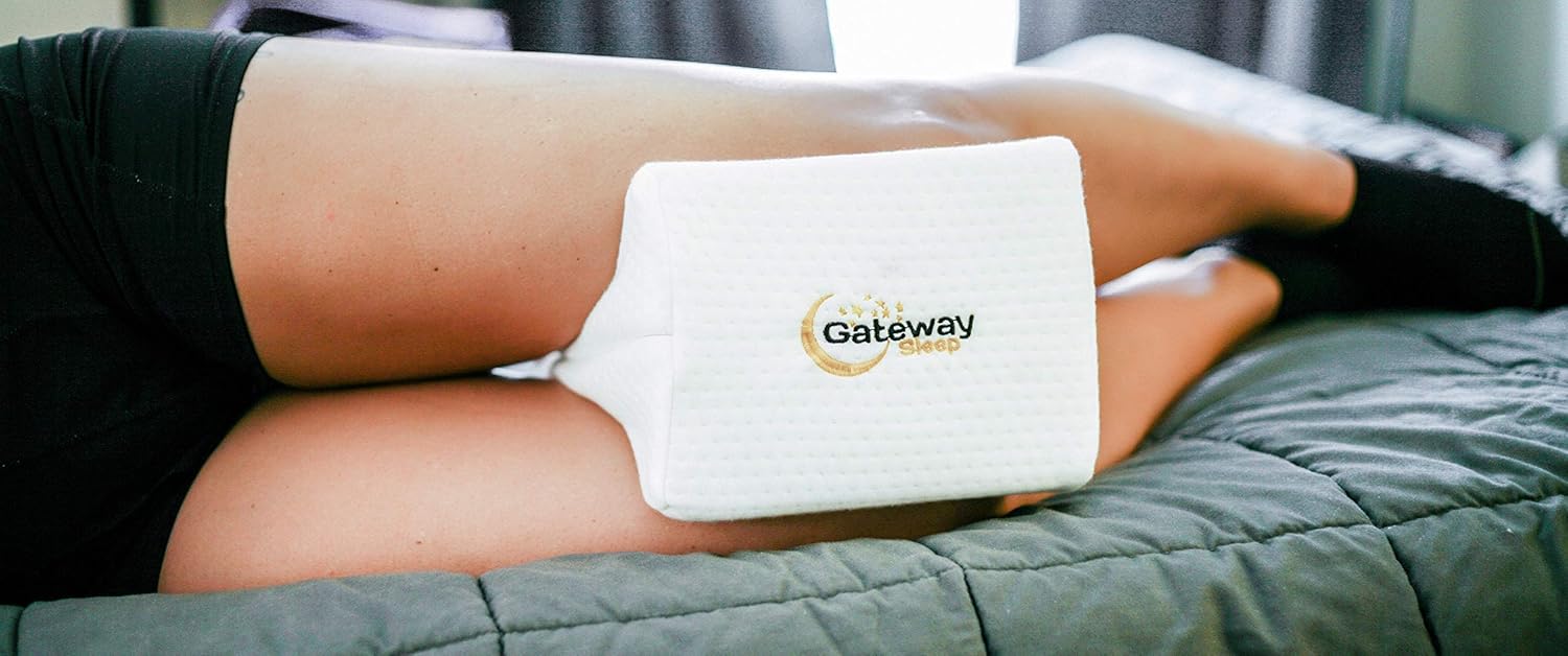 Memory Foam Knee Pillow with Washable Organic Cover for Side Sleepers - Memory Foam Knee Pillow for Back Pain - Post Knee Surgery Pillow - Pregnancy Support for Better Sleep: Home & Kitchen