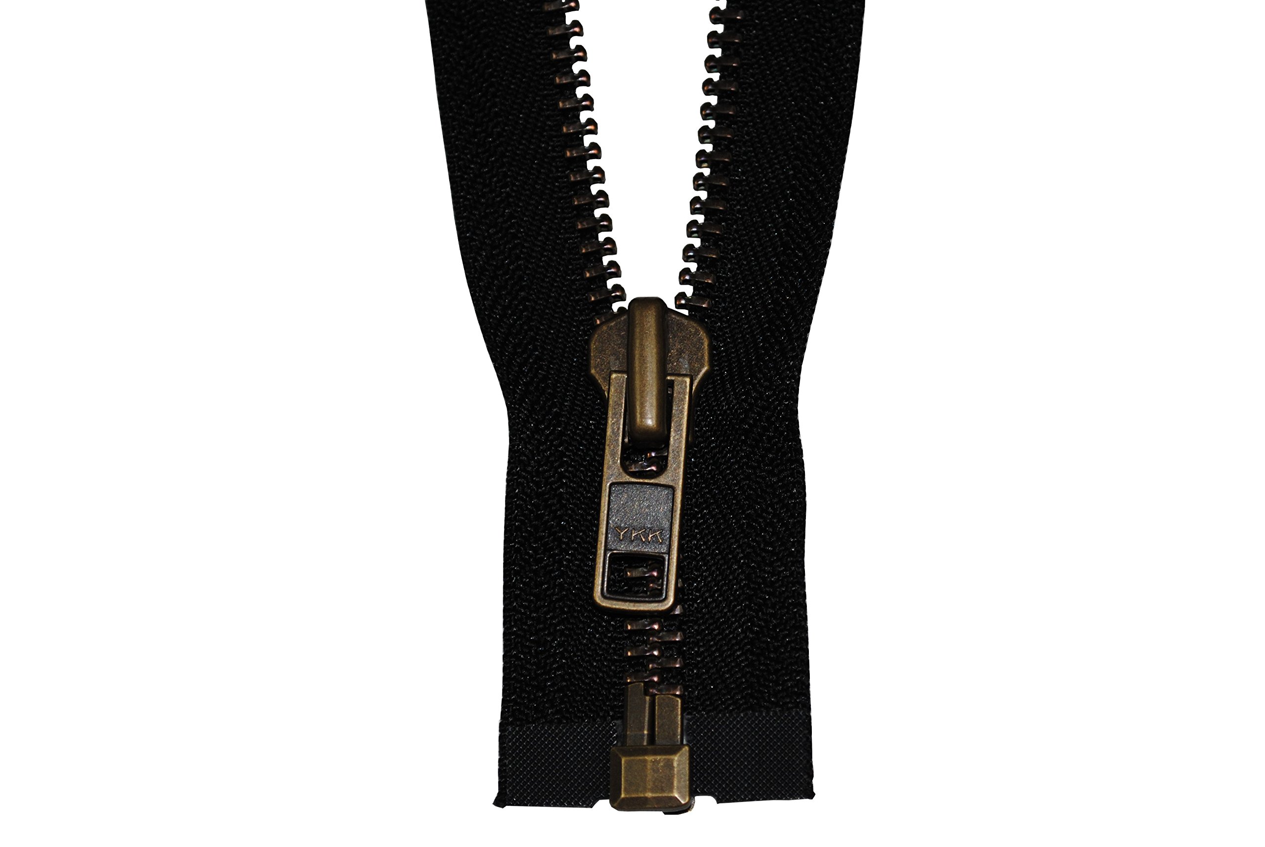 Strong zip, 8 mm, 1 way separable, black, 80 cm, metal teeth