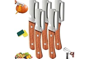 2026 Multifunctional Vegetable Peeler with Bottle Opener Wooden Handle,2-in-1 Stainless Steel Fruit & Vegetable Peelers with 