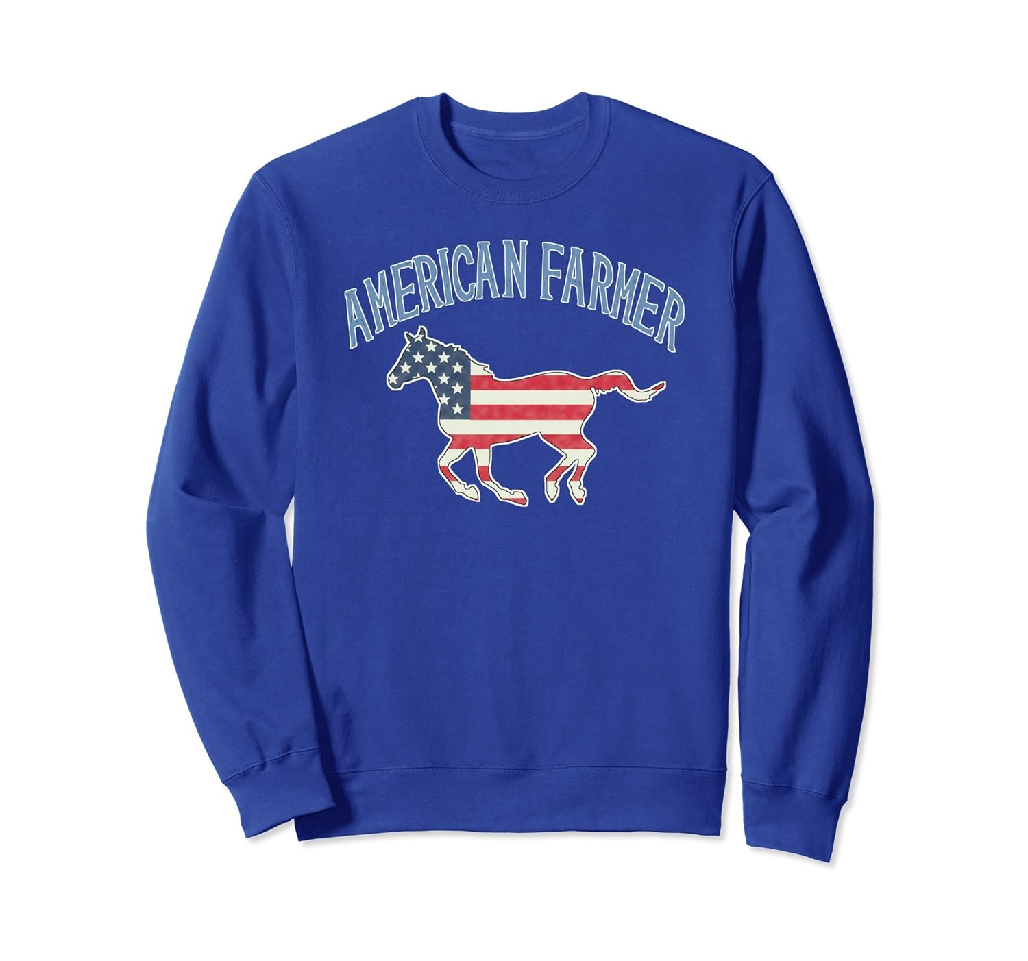 American Horse Farmer Patriot Distressed Flag Sweatshirt-anz