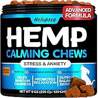 Hemp Calming Chews for Dogs with Anxiety and Stress - Dog Calming Treats - Dog Anxiety Relief - Storms, Barking, Separation -