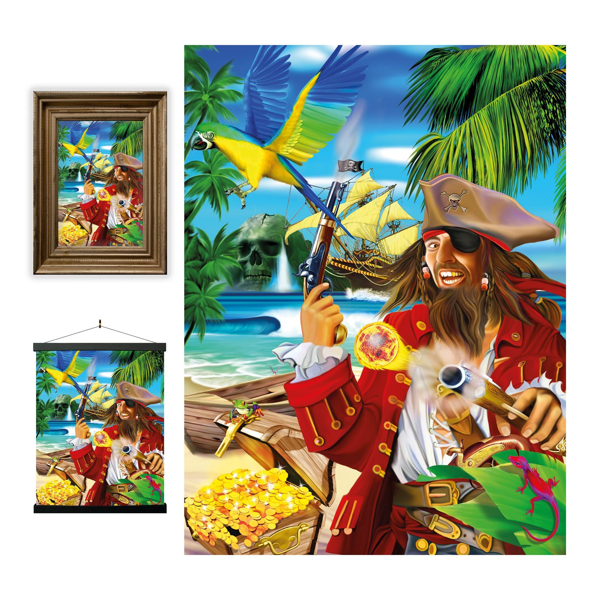 3D LiveLife Lenticular Wall Art Prints - Pirate Island from Deluxebase. Unframed 3D Fantasy Poster. A perfect wall filler. Original artwork licensed from renowned artist, Michael Searle