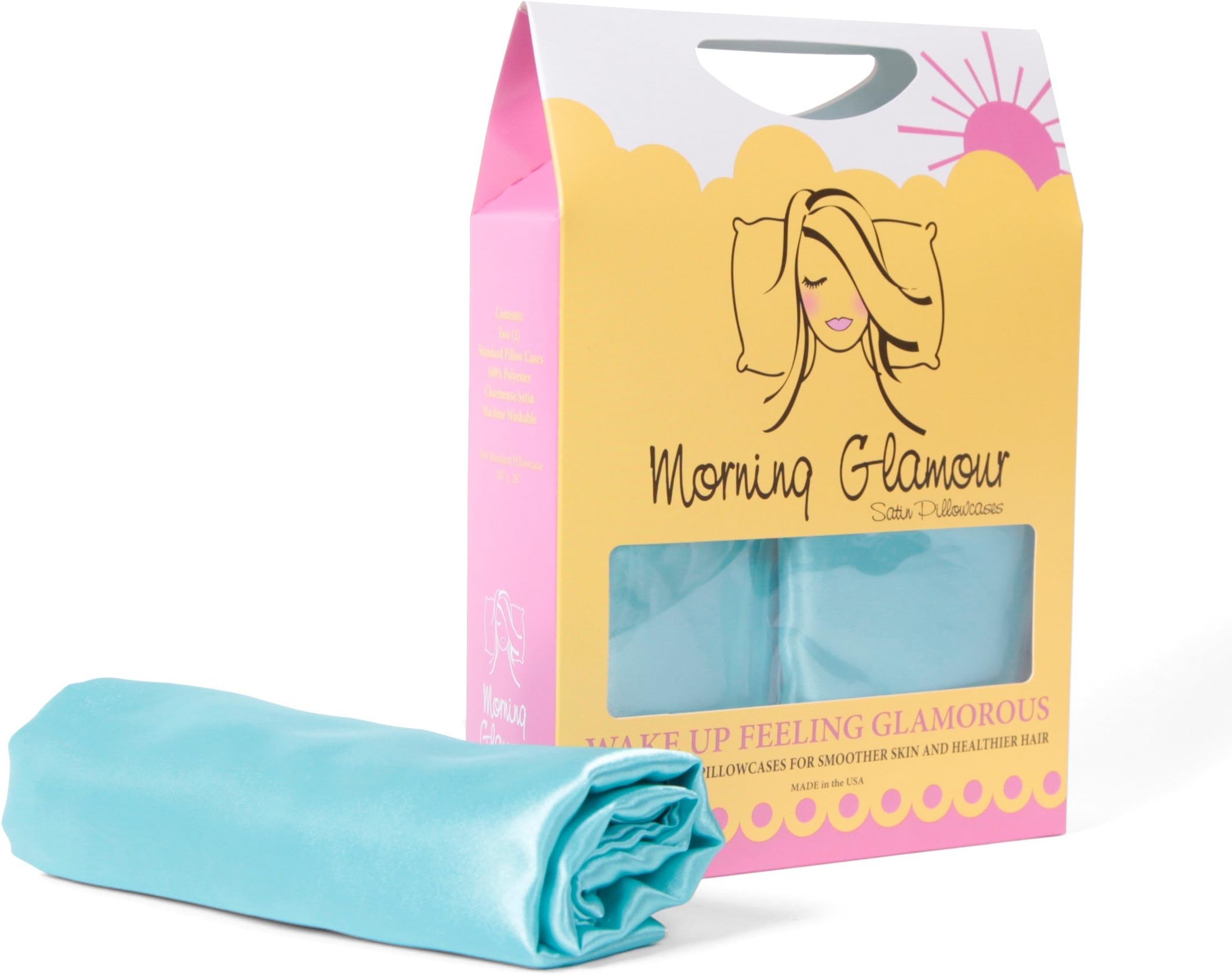 Morning Glamour 2-Pack Signature Box Pillowcases, Aqua