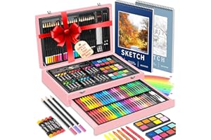 HAPIKALOR Art Supplies,156-Pack Deluxe Art Set Drawing Kit with 2 Sketch Book, Arts and Crafts, Art Supplies for Girls Ages 6-8 9-12 13 14 Year Old Girl, Cool Birthday Gifts