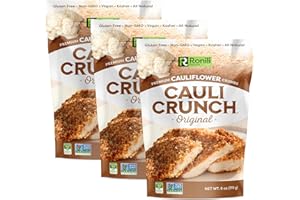 Cauli Crunch | Original Gluten Free Cauliflower Bread Crumbs – Bread-Free Breadcrumbs, Certified Gluten Free + NON-GMO, Vegan, Kosher Bread Crumbs, All Natural, 3-PACK (Original)