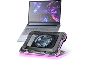 AICHESON Gaming Laptop Cooling Pad with Powerful Cooler Fans, RGB Lighting and Phone Holder for 15-19 inch Laptops and PC Computers