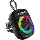Monster S300 Portable Bluetooth Bike Speaker, IPX7 Waterproof Wireless Shower Speaker with RGB Lights, 10H Playtime, Loud Sound, Bluetooth 6.0, Bike Accessories, TWS, for Outdoors/Travel/Home, Black