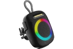 Monster S300 Portable Bluetooth Speaker, IPX7 Waterproof Wireless Bike Speaker with RGB Lights, Powerful Sound, 10H Playtime,
