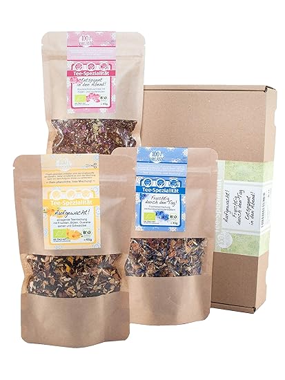 direct&friendly Bio Geschenkset und Probierset dreierlei Tee für morgens, mittags und abends