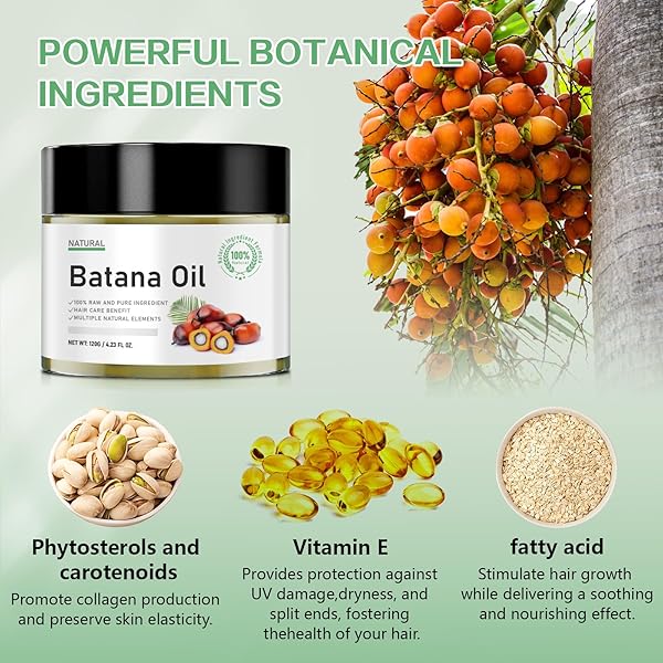 RAW BATANA OIL FOR HAIR GROWTH, BATANA OIL ORGANIC & PURE, WITH VITAMIN E, ELIMINATES SPLIT ENDS & INCREASES 2-PACK