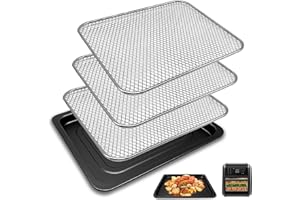 GCQ Air Fryer Drip Tray for Chefman 12 Quart 6 in 1 Digital Countertop Convection Oven, 4 Pieces Set Food Grade Air Fryer Acc