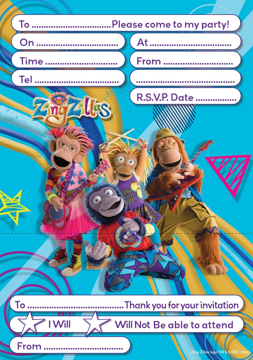 amscan Invite Pad Zingzillas