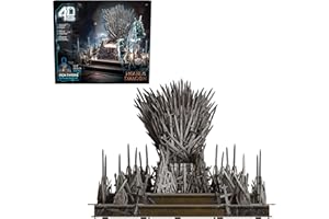 4D Build, Game of Thrones Iron Throne 3D Model Kit, GOT Collectibles & Desk Décor, Adult Puzzles for Fantasy Book GOT Fans, 3D Puzzles for Adults & Teens, 219 Pieces, for Ages 12 & Up