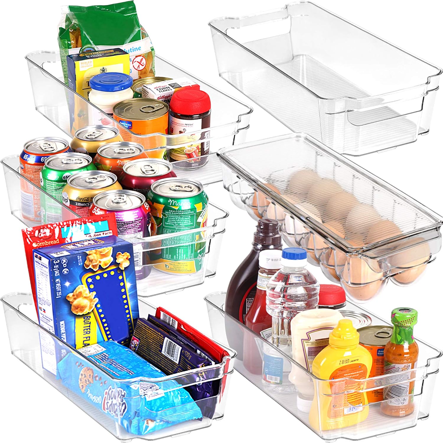 thumbnail image 2 of 5-Pack Adjustable Refrigerator Organizer Drawers – White Plastic Storage Bins For Fridge & Kitchen 2 of 12