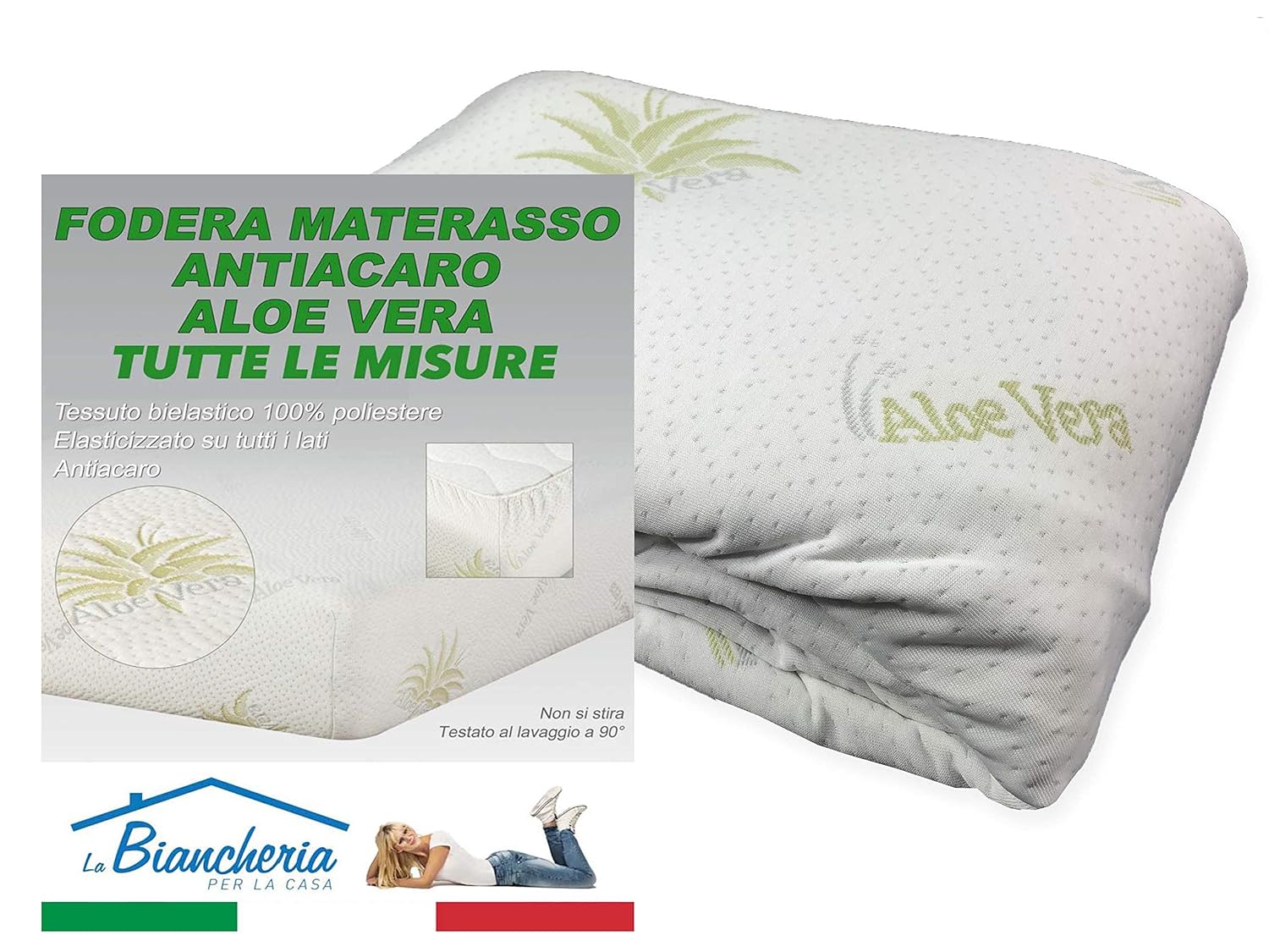 tex family Protector de colchón antiácaros, hipoalergénico Aloe ...