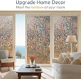 rabbitgoo Rainbow Window Film Privacy Film for Glass 60x200cm Static Cling view 3