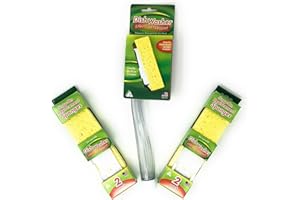 Arrow Home Products Dish Sponge w/Soap Dispenser Handle & 4 Refill Sponges - Fillable Dish Wand for Quick, Convenient Cleaning - Made in USA - Easy to Refill, Built-in Scrubber, for Dishes & Pans