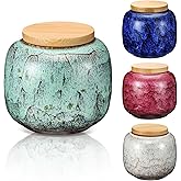 Sieral Set of 4 Ceramic Small Urns for Human Ashes Sharing Keepsakes Cremation Mini Urns Human and Pet Ashes Funeral Container with Box and Lining for Memorial Your Loved One Lost, 4 Colors(Elegant)