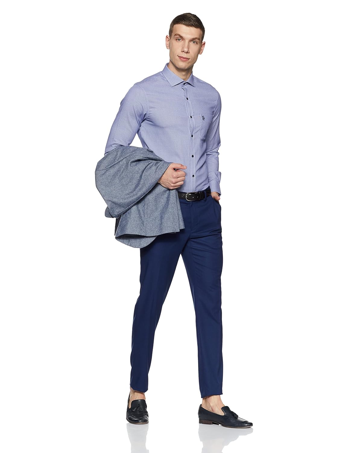 us polo association men's checkered regular fit formal shirt