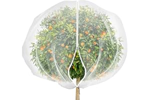 ZYP 5.9 x 5.9 ft Fruits Tree Netting Cover with Zipper and Drawstring,Garden Insect Netting Plant Cover Transparent Bird Plant Barrier Flower Fruits Mesh Screen for Preventing Deer Squirrel Bug