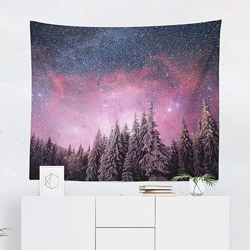 Amazon Com Pink Night Sky Tapestry Wall Hanging Stars