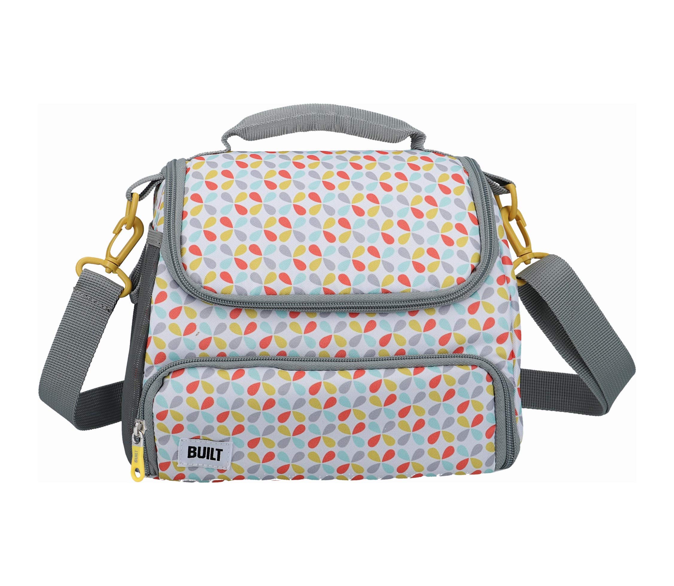 BUILT Insulated Lunch Bag with 'The Stylist' Design, Polyester, Grey/White, 18.5 x 27 x 21 cm