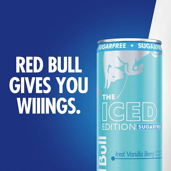 RED BULL ICED EDITION SUGARFREE ENERGY DRINK, ICED VANILLA BERRY, 8.4 FL. OZ., PACK OF 4, WITH 80MG CAFFEINE, TAURINE & B VITAMINS