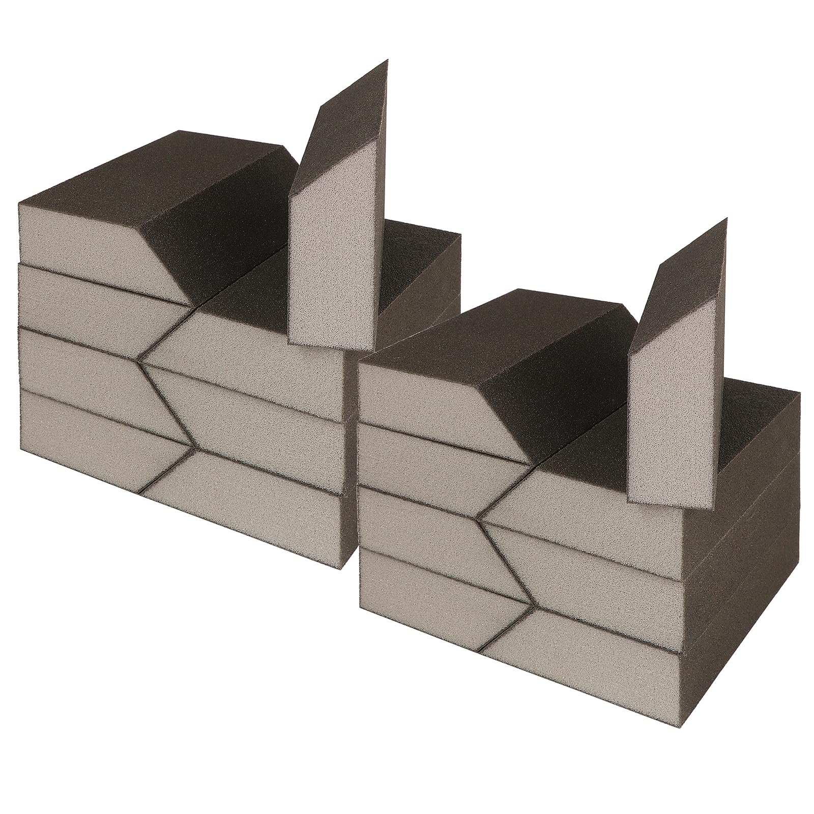 Photo 1 of 180 Grit Angled Sanding Blocks, Jamiikury Fine Sponge Sand Block Washable and Reusable, Wet & Dry Sandpaper Block for Wood Metal Drywall and Furniture Paint - Pack of 16