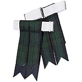 UMAM Kilt Flashes for Men with Heavy Buckle Adjusters, Plain & Tartan Kilt Sock Flashes.