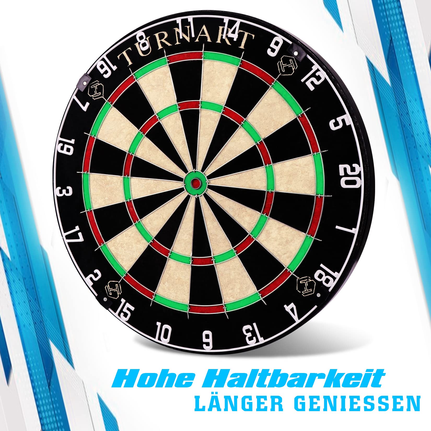 Dartscheibe Kork Dartscheibe mit Pfeilen Offizielles Steeldartscheibe Steeldart Dart Board Set 6 Dartpfeile Metallspitze,6 Flights (Dartscheibe) 4