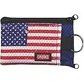 Chums Surfshorts Wallet - Lightweight Slim Wallet with RFID Blocking Card & Clear ID Window - Zippered, Minimalist Wallet w/Key Ring - Solid Colors