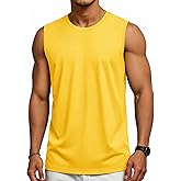 Cotrasen Men's Tank Top UPF 50+ Cotton Sleeveless Shirt Lightweight Casual Gym Workout Shirts Cooling Muscle Tee Shirt