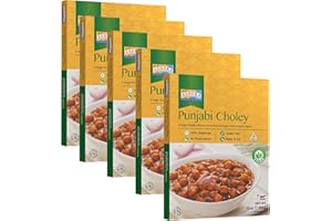 Ashoka Indian Entrees 1932, Vegan Savory Chickpeas, All-Natural, Heat & Serve Instant Meals, Punjabi Choley, Kosher Certified, Travel Friendly, Gluten-Free, and with No Preservatives, Pack of 10
