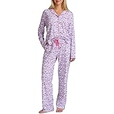 Karen Neuburger womens Long Sleeve Notch Collar Girlfriend Pajama Set