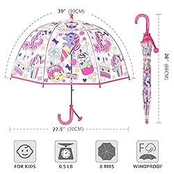 RONIARE Kids Umbrella Clear Bubble Umbrellas for