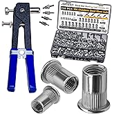 ASKWAY Rivet Nut Tool Kit Stainless Steel 750pcs Rivet Nut Stainless 304 | Stainless Steel Rivet Nuts Kit Metric(M6,M5,M4,M3),For Home Decoration, Automotive Repair, And Industrial Applications