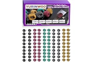 YURINWOO 100 PCS Abrasive Buffing Wheels for Dremel, Thickened Polishing Kit 1/8 Inch Shank for Rotary Tool Accessories, Polishing Wheel Set for Metal Rust Wood Glass Watch Brass