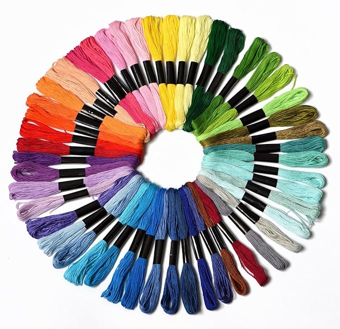kocean 100% Lang Klammerheftung Baumwolle Stickerei Floss Fäden 50 Farben Freundschaft Armbänder Floss Rainbow Farbe