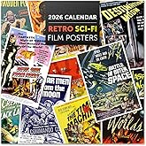 Retro Sci-Fi Wall Calendar 2026 12" x 12" FSC® Plastic Free - Starts Week On Sunday | Family Planner Vintage Calendar 2026