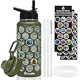 XccMe 63 National Parks Water Bottle with Stickers,32 oz Stainless Steel Insulated Water Bottle with Straw,2 Lids,Leak Proof Metal Water Cup for Hiking,Travel,Sports,Camping,Wide Mouth Bottle