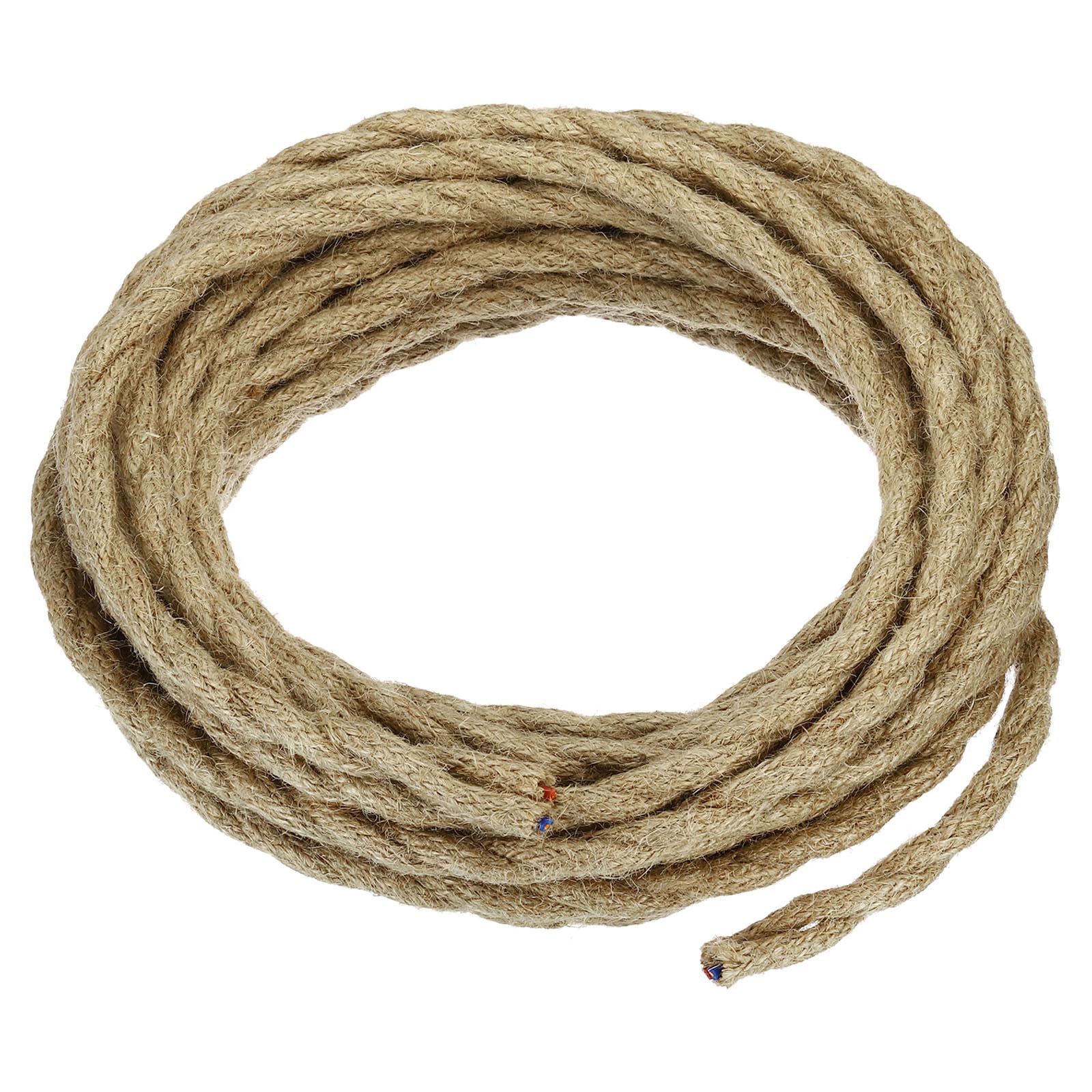 YOKIVE Twisted Electric Rope Light Cord, UL Listed 2-Conductor Braided Cable, Keep Electronic Operation, Great for Industrial Bulb (Brown, 25Ft, 18AWG)