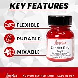 Angelus Leather Paint 1 Oz Scarlet - Flexible Water-Based Acrylic view 2