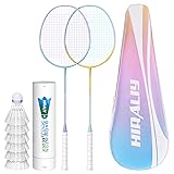 HIRALIY Badminton Rackets Set of 2, Lightweight