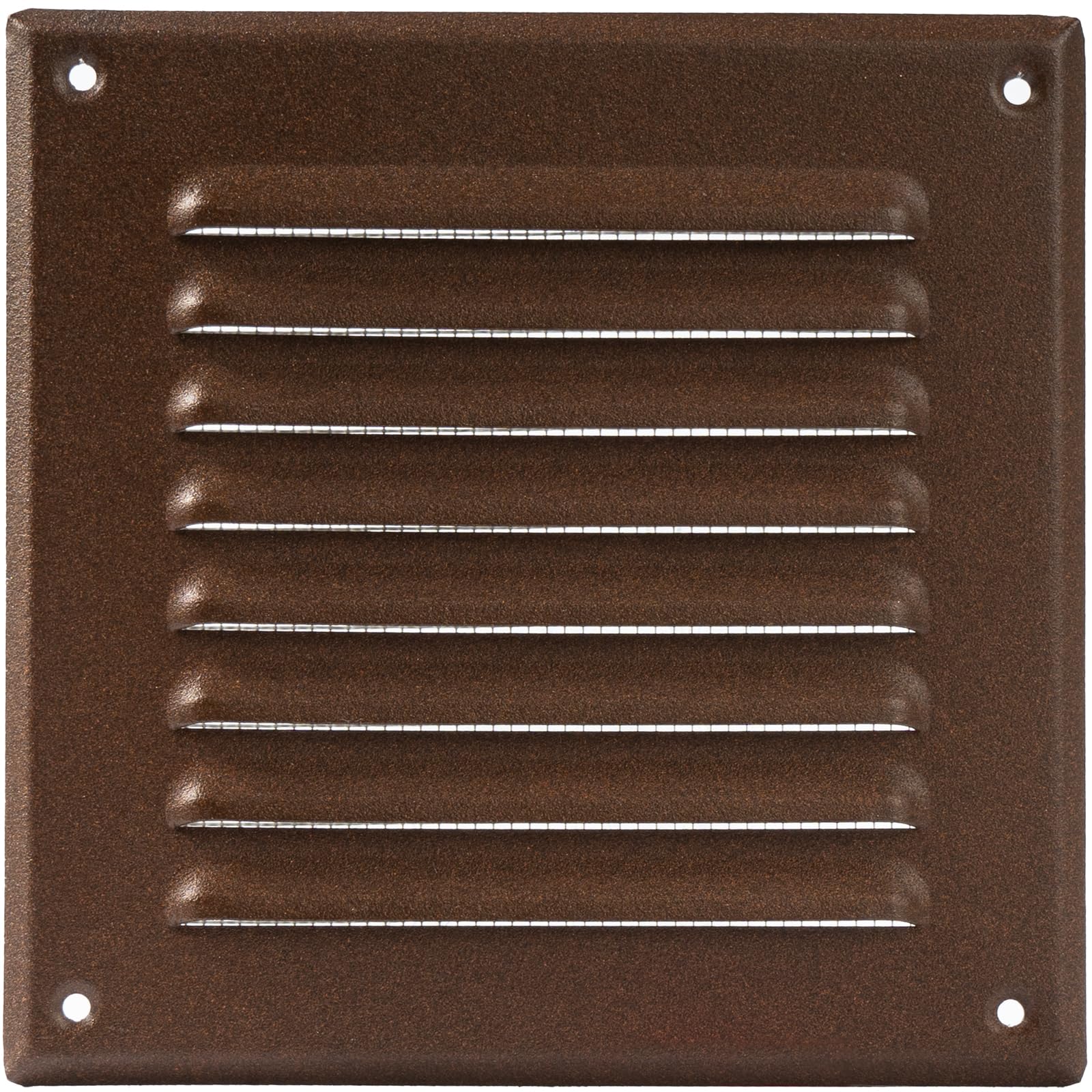 Vent Systems 165 x 165 mm / 6.50" x 6.50" Inch - Brown Metal Vent Cover - Square Soffit Air Vent Louver - Grille Cover - Built-in Insect Screen - HVAC Vents for Bathroom, Home Office, Kitchen