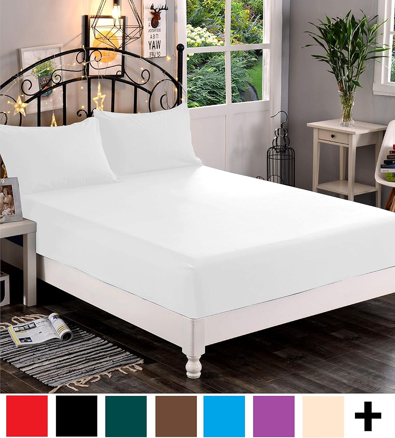 Elegant Comfort Premium Hotel Quality 1-Piece Fitted Sheet, Luxury & Softest 1500 Thread Count Egyptian Quality Bedding Fitted Sheet Deep Pocket up to 16inch, Wrinkle and Fade Resistant, Twin/Twin XL: Home & Kitchen
