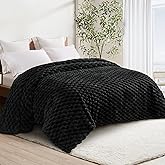 Whale Flotilla Queen Size Blanket for Bed with Jacquard Pattern, Fuzzy Soft Cozy Exquisite Blankets for All Season, Warm and Fluffy, 90x90 Inch, Black