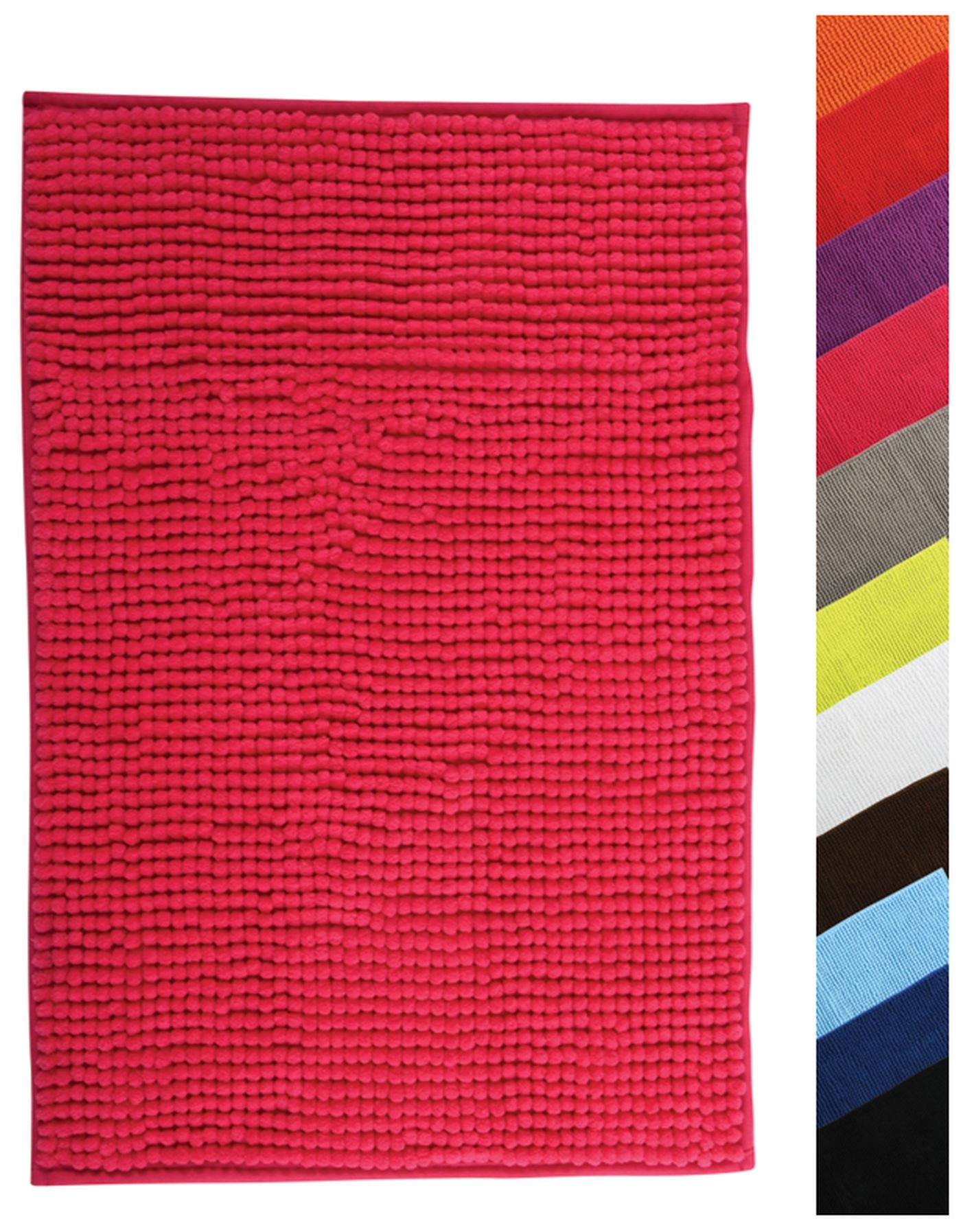 Chenille Bath Mat 60 x 90 cm Fuchsia