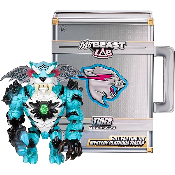 Amazon.com: MrBeast Lab Apex Beast Tiger Collector Figure, 6.25